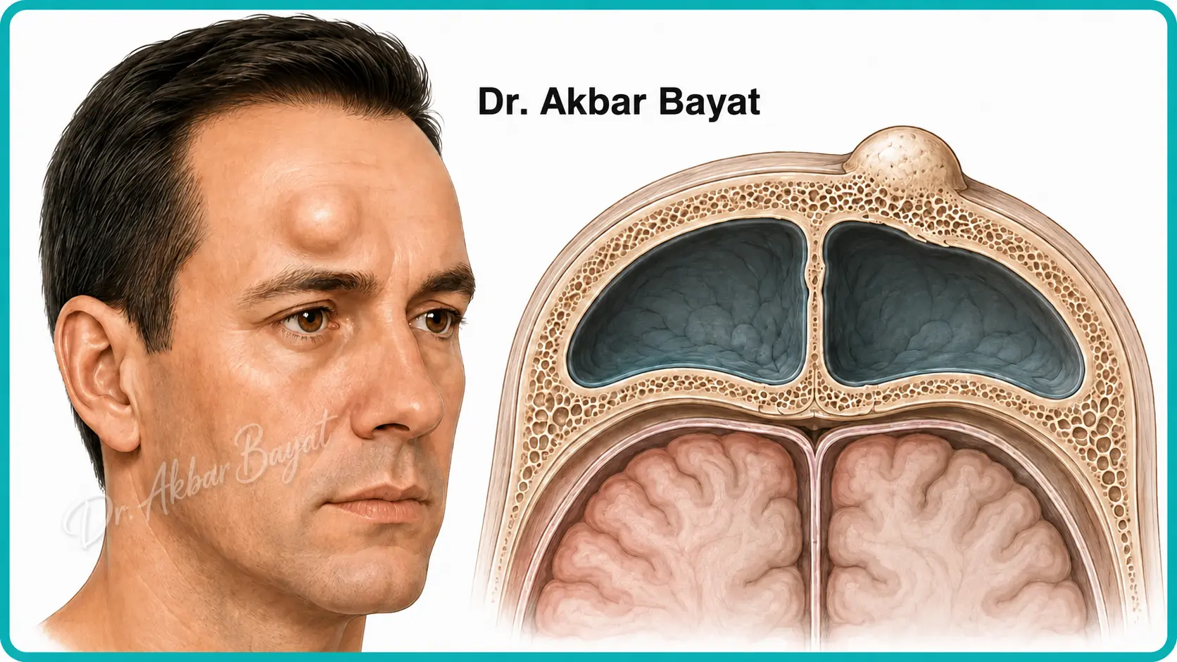 استئومای استخوان پیشانی؛ توده استخوانی شبیه برجستگی پیشانی